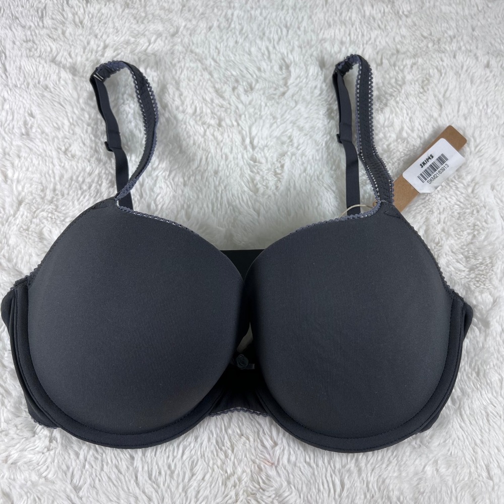 SKIMS Women's Fits Everybody Picot Push Up Bra Ash Contrast 34C‎ NWT - Picture 1 of 8